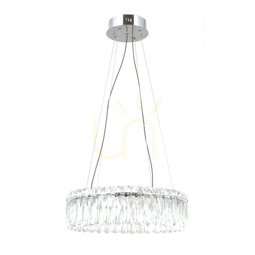 Kontrollera Pendellampa Italux Nosta LED krom kristall 48 cm PND-34364-3-CH-CL