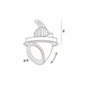 Infälld takarmatur Max Light Rubio H0132 vit LED 10W 3000K 9 cm small 3