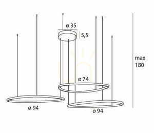 Pendant Light Max Light Cayenne P0604D brushed copper LED 94 cm small 2