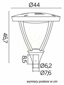 SU-MA MARS stolparmatur MLS LB-H4400 W, mörkgrå, LED 45 W, 438 cm small 4