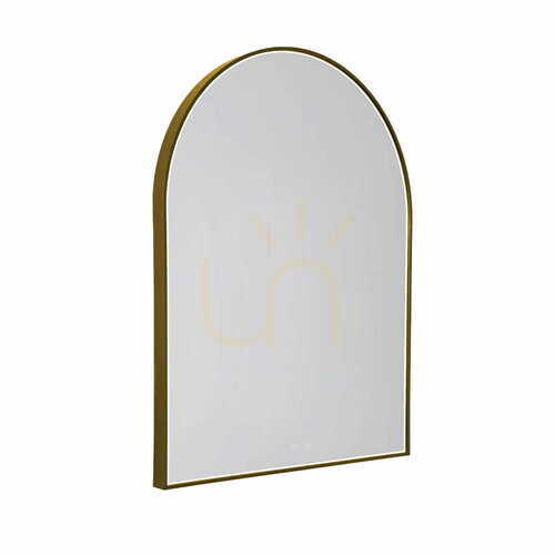 Kontrollera Belyst halvcirkelspegel Max Light Mirror W0386 guld 90x70 cm