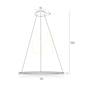Pendant Light Max Light Queen 70 cm Brushed Gold LED P0494 small 3