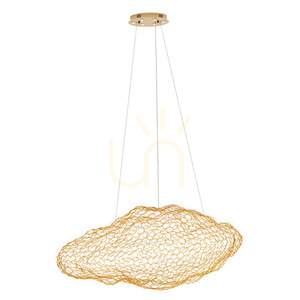 Pendant light Max Light Stardust gold 7-light LED 95 cm P0432D small 1
