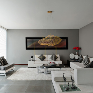 Pendant light Max Light Stardust gold 7-light LED 95 cm P0432D small 2