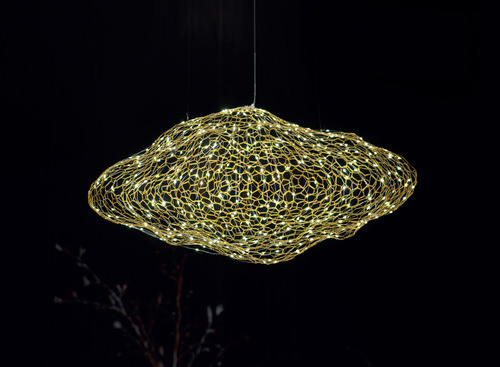 Kontrollera Pendant light Max Light Stardust gold 7-light LED 95 cm P0432D