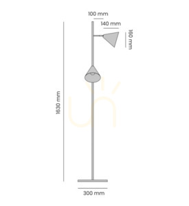 Golvlampa Aldex Form 2 rödvin metall 2 ljuspunkter 1108A15_2 small 1
