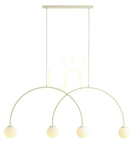 Kontrollera Pendellampa Aldex Una 4 Cream L 4-ljus beige metall glas 1116L9_L