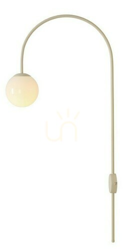 Kontrollera Vägglampa Aldex Una Cream beige metall och glas 1116C9
