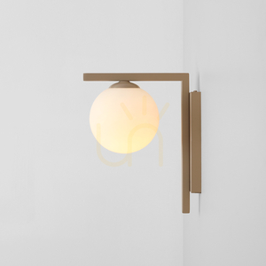 Aldex Zac beige vägglampa med glasskärm 14 cm E14 1038C17_2 small 1
