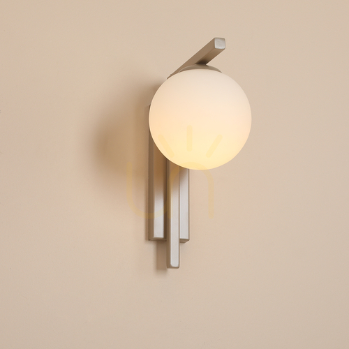 Kontrollera Aldex Zac beige vägglampa med glasskärm 14 cm E14 1038C17_2