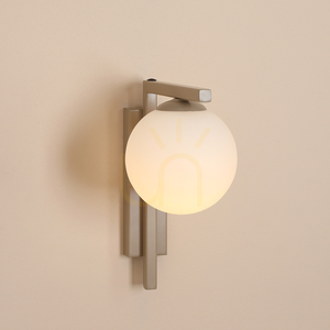 Aldex Zac beige vägglampa med glasskärm 14 cm E14 1038C17_2 small 3