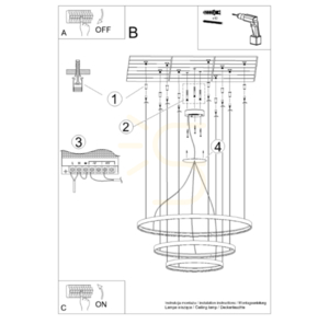 RIO 3 55/78/110 beige LED 3000K ljuskrona small 9