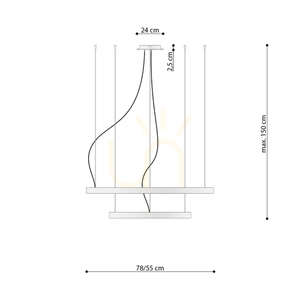 RIO 2 55/78 beige LED 4000K ljuskrona small 7