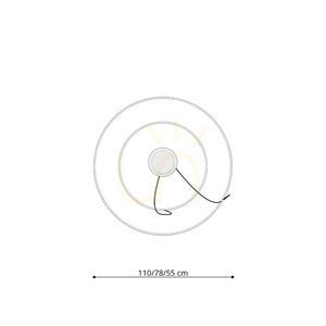 RIO 2 55/78 ockraröd LED-ljuskrona 4000K small 8