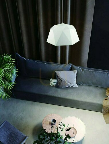 Kontrollera Pendellampa Iseo Vit Sand 600 mm Plast E27 18W Open Design Highlights