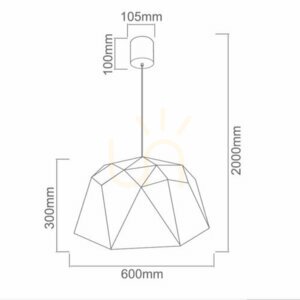 Pendellampa Iseo Vit Sand 600 mm Plast E27 18W Open Design Highlights small 2
