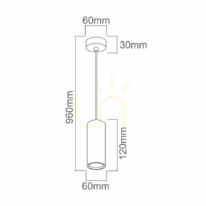 Pendellampa Kika S 120 Open Design Highlights krom svart aluminium GU10 small 2
