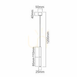 Pendellampa Slimi Open Design Highlights svart koppar aluminium G9 1200 mm small 3