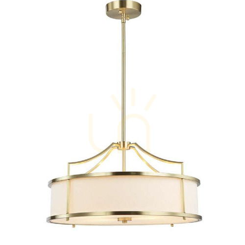 Kontrollera Hängande taklampa Stanza Open Design Highlights vit guld 4-ljus E27