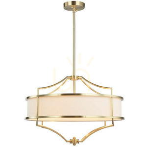 Hänglampa Stesso Open Design Highlights vit satin guld metall tyg 4 ljuspunkter E27 small 0