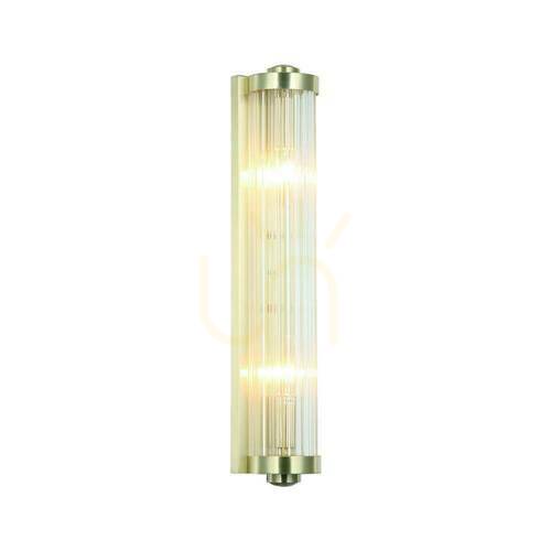 Kontrollera Vägglampa Fiatto Open Design Highlights Transparent Satin Gold metall glas E14 2 ljuspunkter