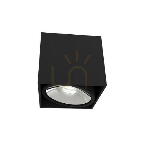 Kontrollera Taklampa Open Design Highlights Cardi GU10 1 ljuspunkt krom svart aluminium