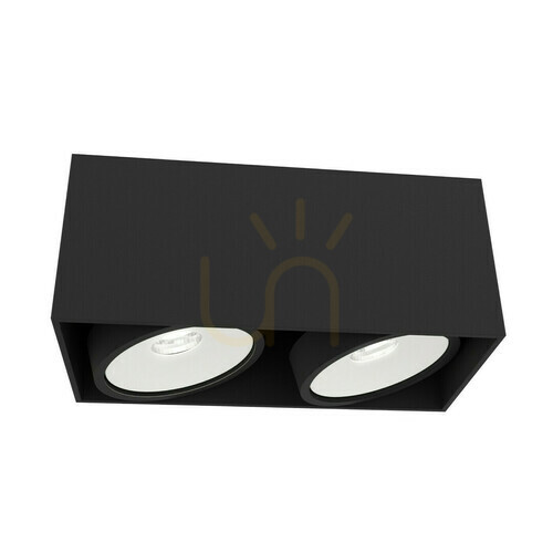 Kontrollera Taklampa Cardi II vit svart 2xGU10 Open Design Highlights aluminium 270 mm