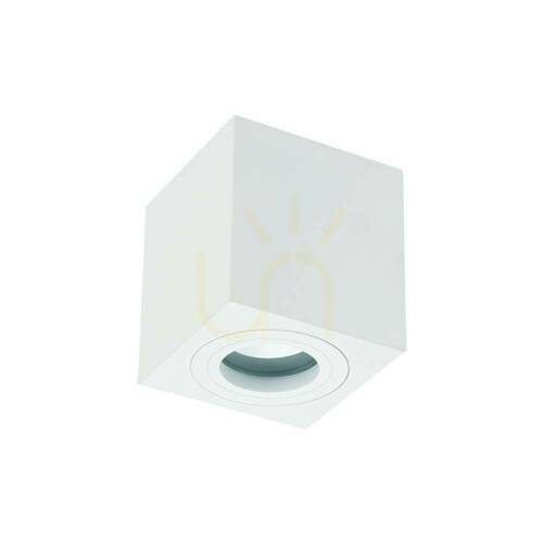 Kontrollera Taklampa Lago IP44 matt vit GU10 1-ljus Open Design Highlights