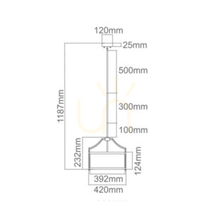Pendellampa Stanza vit/guld 3-ljus metall glas tyg Open Design Highlights small 12