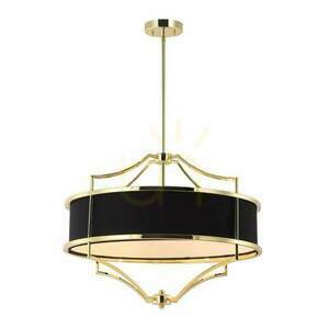 Hänglampa Stesso Open Design Highlights svart/guld metall 4-ljus E27 small 2