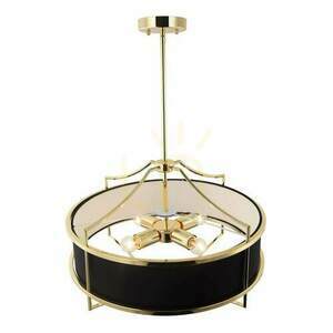Hänglampa Stesso Open Design Highlights svart/guld metall 4-ljus E27 small 5