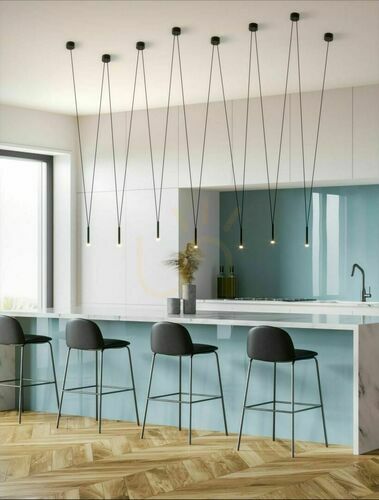 Kontrollera Pendellampa Viva VII vit aluminium 7 ljuspunkter G9 Open Design Highlights