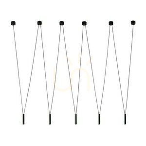 Hängande lampa Viva V Nero svart 5 ljuspunkter aluminium G9 small 0