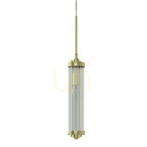 Pendellampa Fiatto Open Design Highlights Transparent Satin Gold E14 1 ljuspunkt small 2