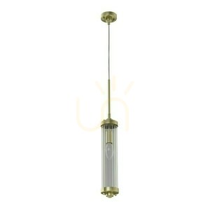 Pendellampa Fiatto Open Design Highlights Transparent Satin Gold E14 1 ljuspunkt small 0