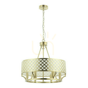 Hängande lampa Verno Open Design Highlights vit satin gold 6 ljuskällor 550 mm small 0