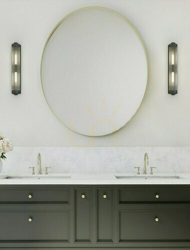 Kontrollera Taklampa Fumi Open Design Highlights transparent guld glas metall IP44 G9 2 ljuspunkter