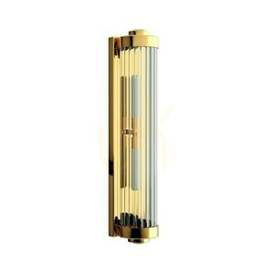 Taklampa Fumi Open Design Highlights transparent guld glas metall IP44 G9 2 ljuspunkter small 2