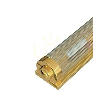 Taklampa Fumi Open Design Highlights transparent guld glas metall IP44 G9 2 ljuspunkter small 3
