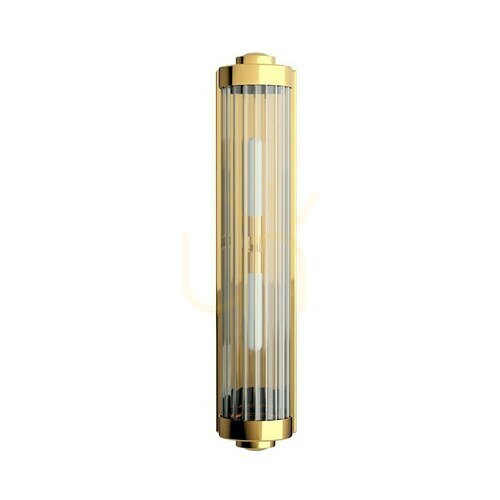 Kontrollera Taklampa Fumi Open Design Highlights transparent guld glas metall IP44 G9 2 ljuspunkter