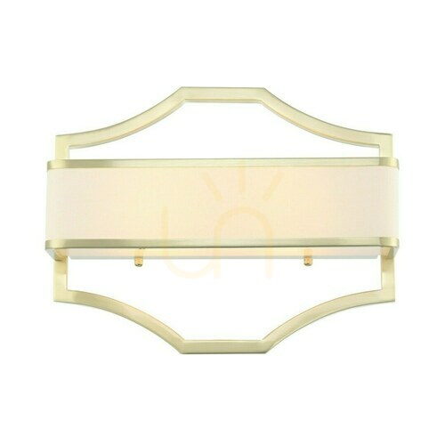 Kontrollera Vägglampa Gerdo Open Design Highlights 2-ljus vit satin gold metall glas tyg 400 mm