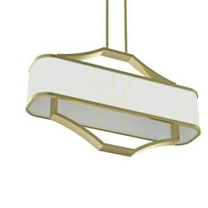 Pendellampa Gerdo Ovale vit grädde satin gold 6 ljuspunkter 800 mm Open Design Highlights small 6