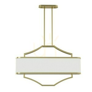Pendellampa Gerdo Ovale vit grädde satin gold 6 ljuspunkter 800 mm Open Design Highlights small 0