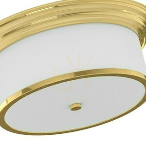 Plafond Famburo Open Design Highlights vit guld 3-ljus metall glas tyg E14 39 cm small 2