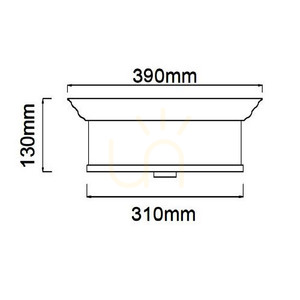 Plafond Famburo Open Design Highlights vit guld 3-ljus metall glas tyg E14 39 cm small 6