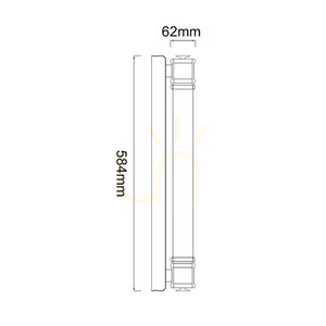 Vägglampa Omi Open Design Highlights matt svart IP44 58,4 cm LED 3000K small 4