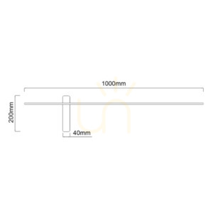 Vägglampa Bene Black 100 cm LED 3000K Open Design Highlights small 6
