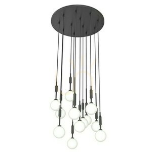 Pendant Light Open Design Highlights Ero 12-arm vit opal svart metall glas G9 small 2