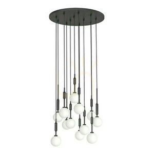 Pendant Light Open Design Highlights Ero 12-arm vit opal svart metall glas G9 small 0