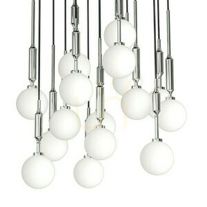 Taklampa Open Design Highlights Ero XVI krom vit glas G9 16 ljuspunkter small 2
